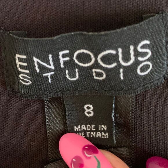 Enfocus Studio Sparkly Silver-Threaded Gingham Mini Dress Back and Grey Size 8 - Picture 5 of 12